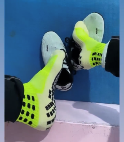 Crew Fit Football Grip Socks, Neon Green photo review